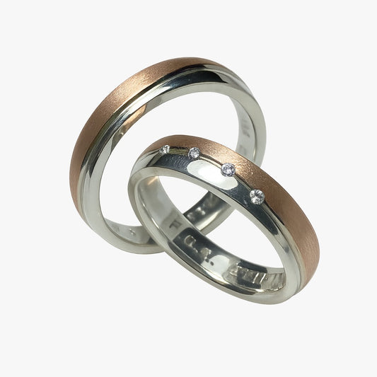 Argollas Dúo en oro 18k