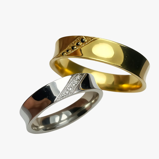Argollas Embutidas en oro 18k y platino