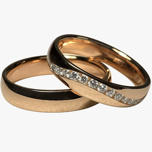 Argollas de Media Caña en oro 18k y diamantes