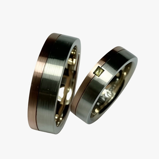 Argollas Planas en 2 colores de oro 18k