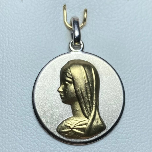 Medalla de la Virgen Lourdes de perfil