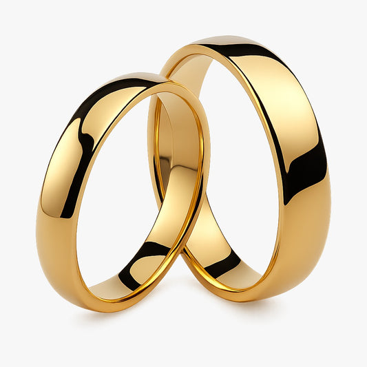 Argolla Inglesa y Plana en oro 18k